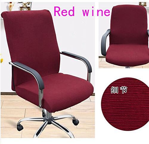 Shihualine(TM) Slipcovers Cloth Office Chair pads Removable Cover stretch cushion Resilient Fabric Red wine (Size M)