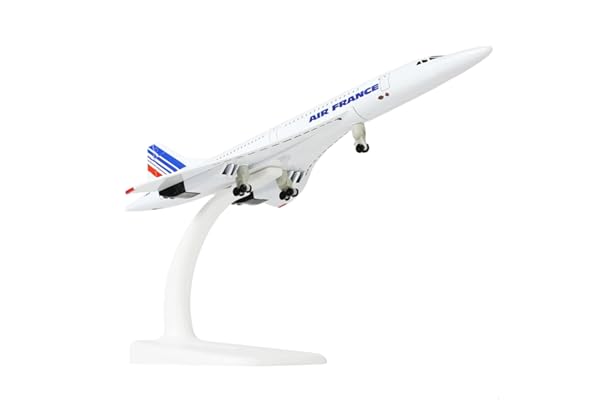QIYUMOKE Concorde 1/300 Air France - Kit métal moulé pression décoration bureau cadeau (7,9 pouces)