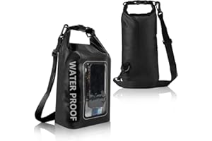 Riisoyu 5L Sacca Impermeabile, Dry Bag nero Borsa Impermeabile con Tracolla Regolabile Sacca Zaino Impermeabile Sacchetto Impermeabile per escursionismo, nuoto, rafting, surf, ciclismo, campeggio