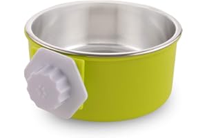 MOACC Comedero Perro Gato Conejo Acero Inoxidable Animales Domésticos Colgantes Jaula Extraíble Acero Inoxidable Alimentos Agua Cuencos para Animales Pequeños