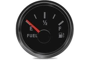 TIKSCIENCE 73-10 ohm Marine Fuel Lever Gauge 2" 52mm Universal Boat Fuel Gas Tank Meter 9-32V with Led Backlight Fit for Car Truck Generator Engine, Black