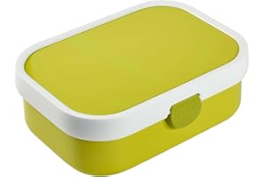 ‎MEPAL Mepal - Lunchbox Campus - Bento Lunchbox für Kinder - Brotdose mit Bento-Fach & Gabel - Meal Prep Box mit Clip-Verschluss - BPA-frei & Spülmaschinenfest - 750 ml - Lime