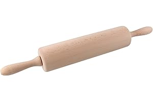 Zenker Teigroller mit Gleitlager Ø 6 x 44 cm PATISSERIE, Nudelholz als Backzubehör, Backrolle aus Holz zum Teigrollen (Farbe: Braun), Menge: 1 Stück