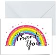 24 Dankeskarten Für Kinder | Regenbogen-Herz-Design, Mit C6-Umschlägen, 149 X 105 Mm
