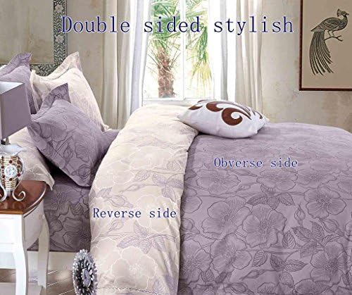 WestHOME 100% Cotton Bedding Set,Floral Printed on Double Sided Stylish &amp; Matching Sheet- Available in Double/King/Super King Sizes (Double size)