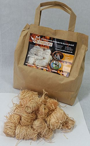 1 kg Premium Zündfüchse Bio Holzwolle Anzünder Kaminanzünder Bioanzünder Grillanzünder Ofenanzünder - 2