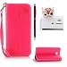 Produktbild SKYXD Microsoft Lumia 640 Hülle Leder Rosen Blumen und Schmetterlings Muster,PU Folio Klappbar SchutzHülle [Brieftasche Kartenfach / Magnet / Standfunktion / Trageschlaufe] KlappHülle für mit [Eule Handyanhänger + Eingabestift] 3 in 1 Zubehör Set Handy Tasche Etui für Microsoft Lumia 640 Bookstyle Flip Case Leather Cover With [Stylus and Dust Plug]- Rot