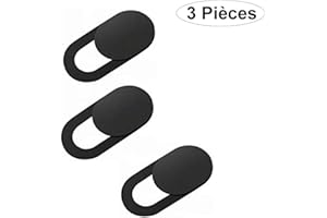 Webcam Cover Cache Webcam L’Originale Autocollant de Caméra Forepin® Slider Ultra Fin Colle Forte de 3M Protège Votre Vie Privée pour Smartphone, PC, iPad, iMac, Macboook, Tablettes 3 Pièces（Noir）
