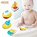 Price comparison product image FUNTOK Bath Toys, Bath and Water Toy Floating Boats Shower Toys Set 4 PCS Bathroom Bathtub Plastic Bath Toy for Toddlers Babies