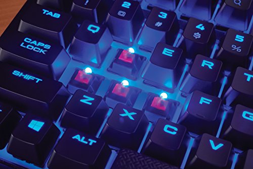 Corsair K63  inal  mbrico Teclado Gaming mec  nico  Cherry MX Rojo  Retroiluminaci  n LED Azules  QWERTZ  Negro