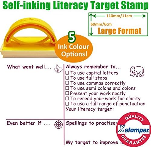 Literacy Target Teacher Stamp - Large Format 6x11cm (Violet)