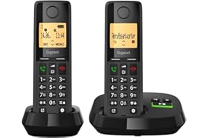 ‎GIGASET Gigaset Pure 320A Duo - Schnurloses DECT-Telefon mit Anrufbeantworter - mit Call-Block-Taste und Freisprechfunktion - 100 Kontakten, schwarz [Kompatibel in DE, IT, FR, NL, BE, Che, AUT]