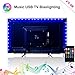Produktbild LED Strip, TV Hintergrundbeleuchtung Sync mit Beats of Music LED Beleuchtung USB 2M / 6.56ft TV Beleuchtung für 40-60”HDTV RGB Flexiblem LED Streifen mit IR Musiksteuerung, LED Fernseher Beleuchtung