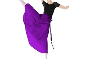 MUNAFIE Falda de Ballet Señoras Falda de Gasa Ropa de Ballet Cintura Ajustable Lazo Faldas de Danza para Mujeres