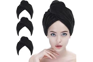 SINLAND 3 Stück Microfiber Haartuch für Frauen Haarhandtücher super saugfähig Kopf Handtücher schnell trocknendes Magisches Haartuch zum Trocknen Langer Haare