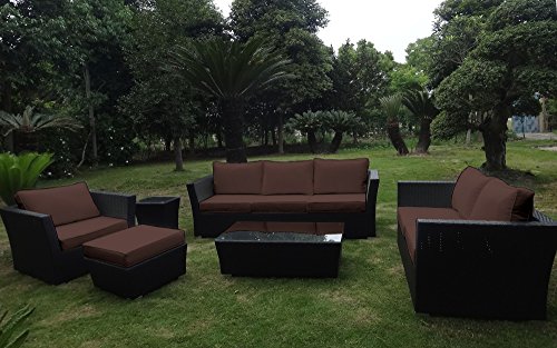 Preisvergleich Produktbild Baidani Rattan Garten Lounge Treasure, Schwarz (Braun)