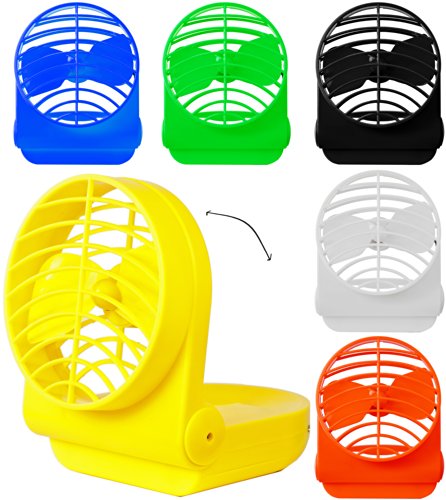Tischventilator Ventilator batteriebetrieben klappbar schwenkbar Camping farblich sortiert Kühler Raum-Lüfter Luft-Erfrischer Lüftung - 3