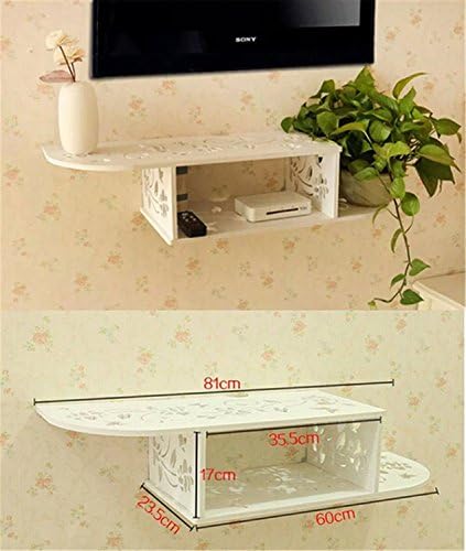 White Floating Shelves Chic Wall Mount Storage Cubes Decorative Display DVD player storage