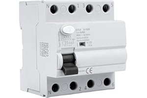 DEWINLVD Magnetotermico differenziale 63A 30ma 4 poli tipo A Salvavita RCCB AC 380V Interruttore differenziale 63A magnetotermico GYL9-4P-63A Interruzione istantanea della corrente per sicurezza.