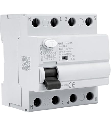 Interruttore Automatico Doppio DZ47-63 20A 400VAC – Salvavita In Miniatura Con Materiale Ignifugo Per Impianti Fotovoltaici E Solari