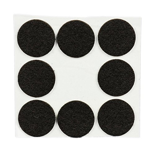 K.D.J. Brand Protectores de Fieltro Fieltro de Aguja, marón, 28 mm Ø, 3 mm Espesor, Autoadhesivo - 8 Unidades - Made in Germany