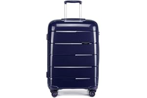 KONO Valigia Rigida Media 66L Premium Polipropilene Trolley con TSA Lucchetto e 4 Ruote Girevoli (Marina Militare, M (65cm - 66L))