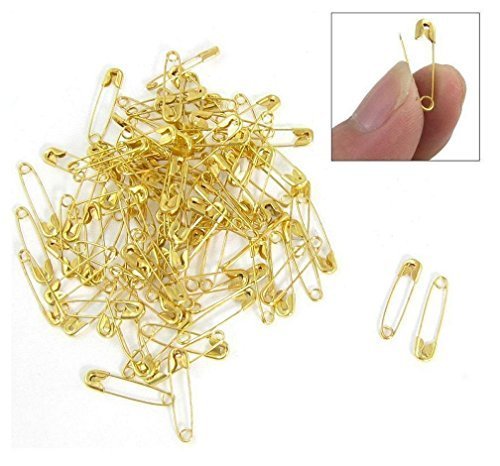 100 Klein Winzige Gold Metall Stahl Mini Sicherheitsnadeln 2cm 20mm