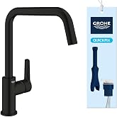GROHE Start Single-lever mixer tap 1/2 inch QuickFix (150&deg; swivel single-lever mount, high spout), Matt black 304702430
