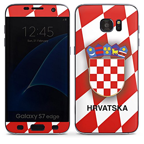 Samsung Galaxy S7 Edge Case Skin Sticker aus Vinyl-Folie Aufkleber Kroatien EM Trikot Fußball Europameisterschaft