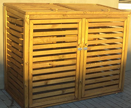 Mülltonnen-Box Mülltonnenverkleidung für 2 Tonnen inkl. Rückwand