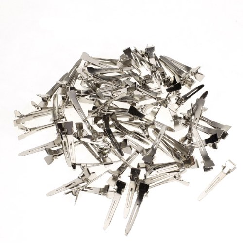 60 Pcs Single Prong Sectioning Clip Alligator Pinch Clips for Hair Bows Corker Bulk Craft DIY Long 45mm