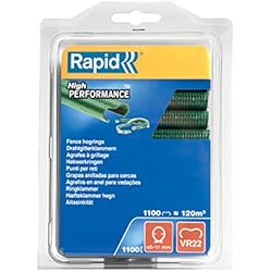 Rapid, 40108807, Agrafes de grillage galvanisées vertes, VR22, 5-11 mm, 1100 pièces, Haute qualité
