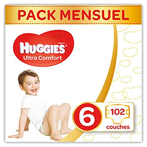 Huggies Ultra Comfort Couches Bébé Unisexe Taille 6 15-30 kg x 102 Couches