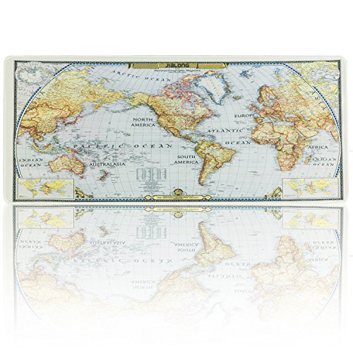 JIALONG Schreibtischunterlagen Weltkarte XXL Gaming Mouse Pad Maus Matte 90x40cm Riesen Mauspad No-slip Rubber Base für PC Laptop und Computer