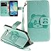 Produktbild Neu ISENPENK Samsung Galaxy A3 (2015 4.5")/A300FU Hülle Leder [Grün] Magnet,Tiere Muster 3D Panda Samsung Galaxy A3 (2015 4.5")/A300FU Flip Case Tasche 3-in-1 Bookstyle Geldbörse Tasche,Standfunktion Schutzhülle Tasche Credit Card Slots Wallet Case Leder