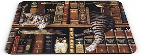Sleeping Cat On Book Shelf Computer PC Mousemat