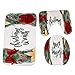Produktbild Hukz Frohe Weihnachten,Weihnachtliche WC-Matte 3-teilig,3 Stück Weihnachten Bad Rutschfeste Sockel Teppich + Deckel Toilettenabdeckung + Badematte Set (E)
