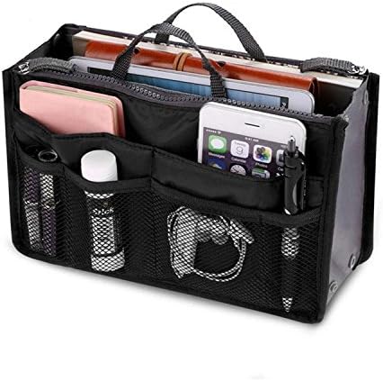 Ladies Tidy Travel Insert Handbag Cosmetic Organiser Purse Large Liner Bag Pouch by Haoranjia (Black)
