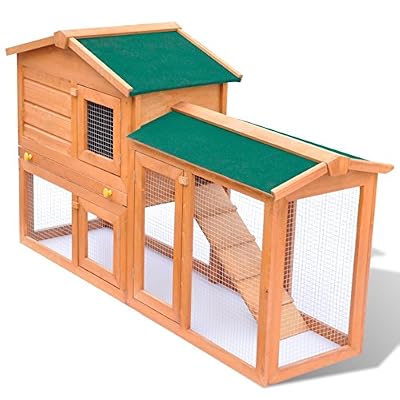 vidaXL Grande Cage Clapier Extérieur en Bois pour Lapins