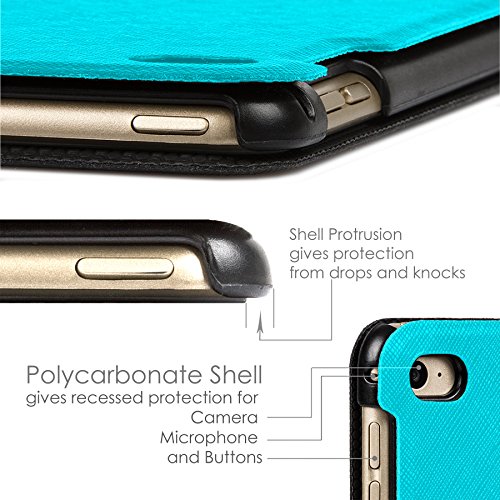 Forefront Cases® Neue Origami Leder Hülle / Tasche / Case / Cover für Apple iPad Air 2 / 2nd Generation (Oktober 2014) – Rundum-Geräteschutz und intelligente Auto-Sleep-Wake-Funktion - 7