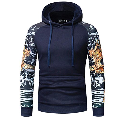 Preisvergleich Produktbild Herren Kapuzenpullover Tops Sannysis Männer Kapuzen Sweatshirt Oberteile Jacke Mantel Outwear (Marine, M)