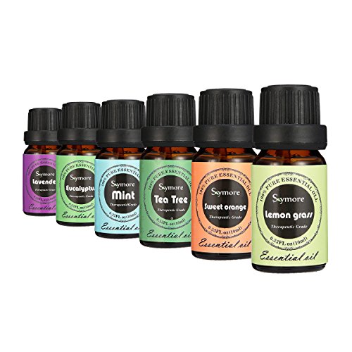 Skymore Ätherische Öle Set-6 verschiedene Duftrichtungen (Zitronengras, Lavendel, Teebaum, Eukalyptus, Orange, Minze)-Entspannung und Kurren-100% Pur Aromatherapie Öle in einem Geschenkset 6X10 ml - 6