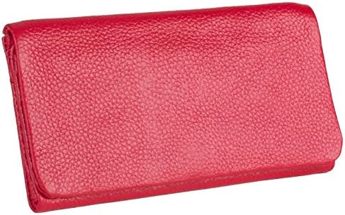 Women's Genuine Leather Tri-Fold Wallet (Red)