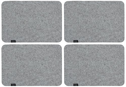 Tischsets aus 4mm Filz für 4 Personen Graumeliert. Sonderposten (vergünstigte B-Ware leichte Mängel)