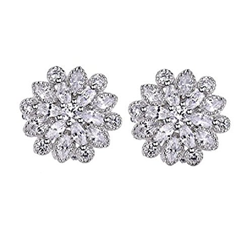 Hosaire 1 Paar Damen Ohrringe Mode Kreativ Kleeblatt Ohrring Verzierte Frau Earrings,Weiss