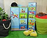 Kinder Kommode Schrank Kinderregal Blau Autos Schiffe Mini Turbo - 4