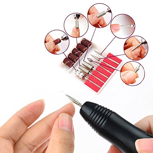 Cadrim Elektrisch Nagelfräser Fräser Nagelfeile Maniküre Set Plus 6BITs und Schleifhülsen mit geringem Rauschen und Vibration - 7