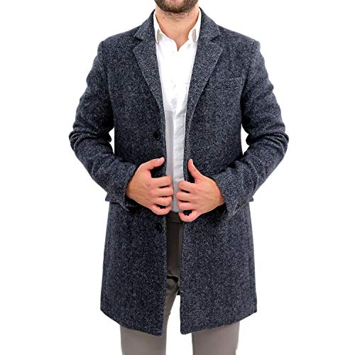 Ciabalù Herren Wolljacke Mantel Grau grau, Wolljacke, Cappotto-Lana-Grigio-CA837, Grau, Cappotto-Lana-Grigio-CA837 X-Large