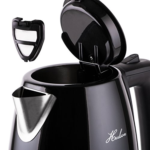 TZS First Austria – 2200 Watt Edelstahl-Wasserkocher 1,7L schwarz | herausnehmbarer Kalkfilter | Innenraum aus Edelstahl | außen kratzfeste Lackierung in schwarz glänzend | modern Design - 4