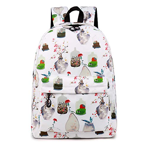 Preisvergleich Produktbild Kunst-Blumen-Flasche Druckrucksack FüR Jugendlich-MäDchen-SchüLer-Schultas...
